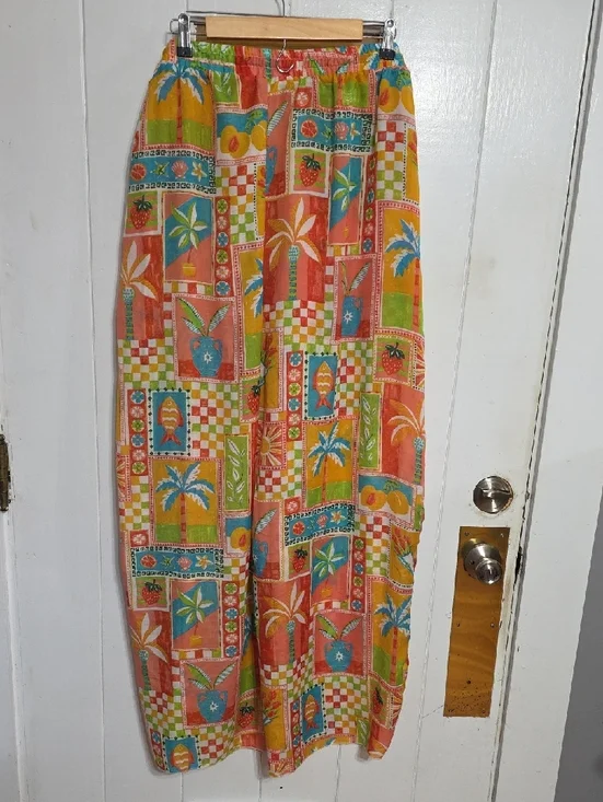 NWT Violet Sky Women's Gauzy Wide Leg Pants Tropical Semi-Sheer Elastic Sz 3X - Picture 7 of 12